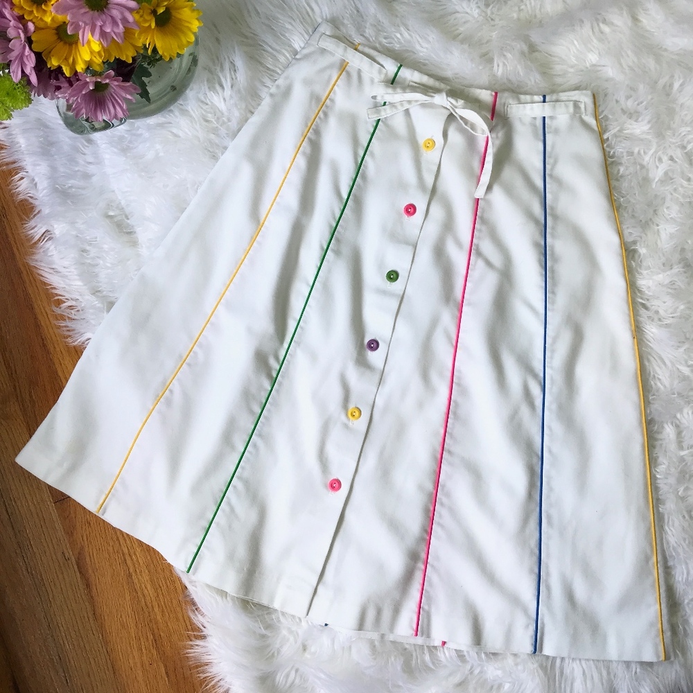 Vintage Sanibel Sport A-Line Rainbow Pin-up Skirt - Picture 7 of 8